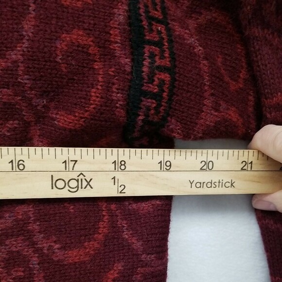 VTG ISLANDIC DESIGNS WOMENS JACKET RED SMALL S WOOL BUTTON FRONT V-NECK - Picture 5 of 11